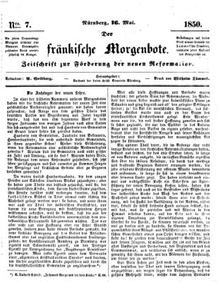 Der Fränkische Morgenbote Donnerstag 16. Mai 1850