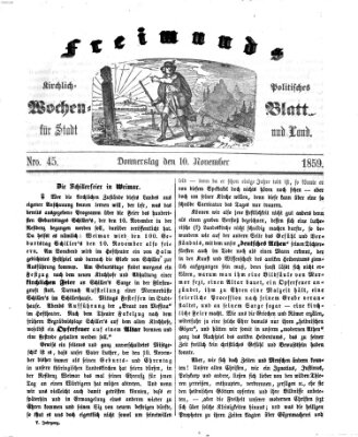 Freimund's kirchlich-politisches Wochenblatt für Stadt und Land Donnerstag 10. November 1859