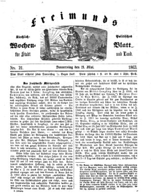 Freimund's kirchlich-politisches Wochenblatt für Stadt und Land Donnerstag 21. Mai 1863