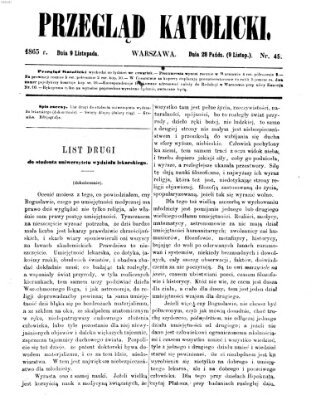 Przegląd Katolicki Donnerstag 9. November 1865