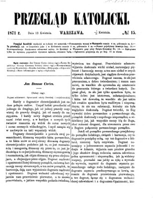 Przegląd Katolicki Donnerstag 13. April 1871