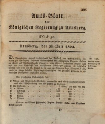Amtsblatt für den Regierungsbezirk Arnsberg Samstag 26. Juli 1823