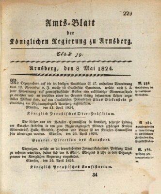 Amtsblatt für den Regierungsbezirk Arnsberg Samstag 8. Mai 1824