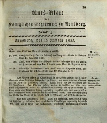 Amtsblatt für den Regierungsbezirk Arnsberg Samstag 15. Januar 1825