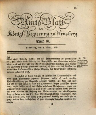 Amtsblatt für den Regierungsbezirk Arnsberg Samstag 8. März 1828