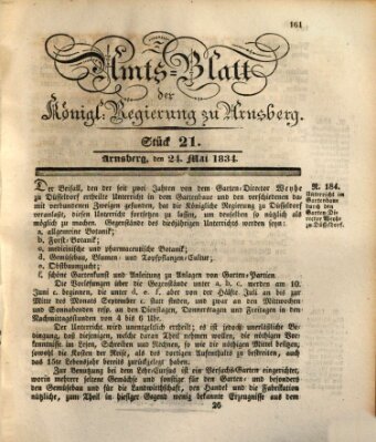 Amtsblatt für den Regierungsbezirk Arnsberg Samstag 24. Mai 1834