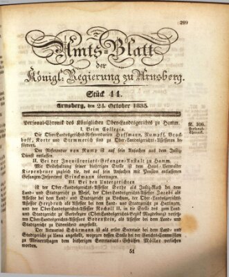 Amtsblatt für den Regierungsbezirk Arnsberg Samstag 24. Oktober 1835