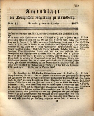 Amtsblatt für den Regierungsbezirk Arnsberg Samstag 28. Oktober 1837