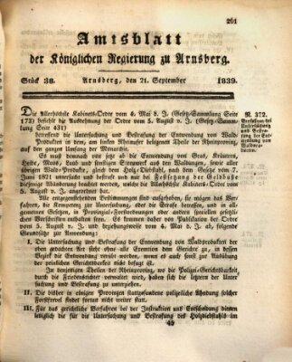 Amtsblatt für den Regierungsbezirk Arnsberg Samstag 21. September 1839
