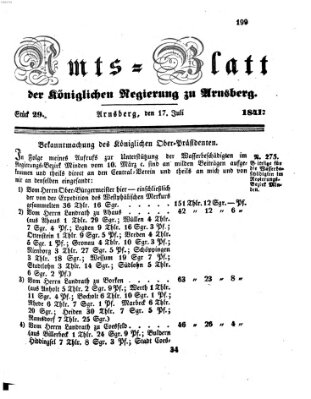 Amtsblatt für den Regierungsbezirk Arnsberg Samstag 17. Juli 1841