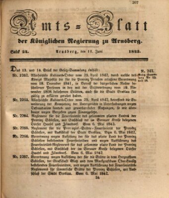 Amtsblatt für den Regierungsbezirk Arnsberg Samstag 11. Juni 1842