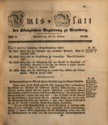 Amtsblatt für den Regierungsbezirk Arnsberg Samstag 11. Februar 1843