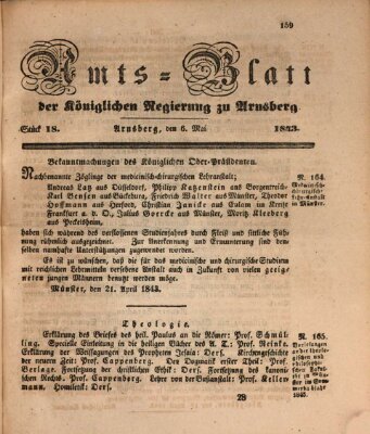 Amtsblatt für den Regierungsbezirk Arnsberg Samstag 6. Mai 1843