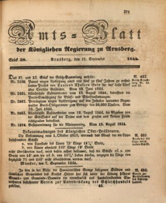 Amtsblatt für den Regierungsbezirk Arnsberg Samstag 21. September 1844
