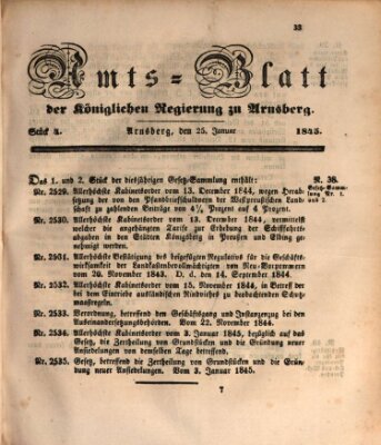 Amtsblatt für den Regierungsbezirk Arnsberg Samstag 25. Januar 1845