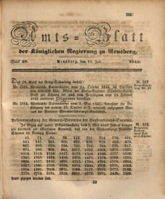Amtsblatt für den Regierungsbezirk Arnsberg Samstag 19. Juli 1845