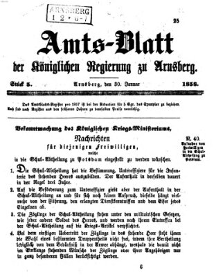 Amtsblatt für den Regierungsbezirk Arnsberg Samstag 30. Januar 1858
