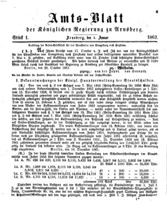 Amtsblatt für den Regierungsbezirk Arnsberg Samstag 4. Januar 1862