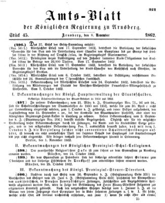 Amtsblatt für den Regierungsbezirk Arnsberg Samstag 8. November 1862