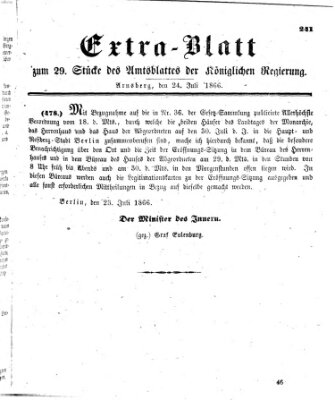 Amtsblatt für den Regierungsbezirk Arnsberg Dienstag 24. Juli 1866
