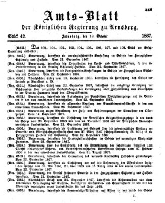 Amtsblatt für den Regierungsbezirk Arnsberg Samstag 19. Oktober 1867