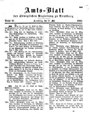Amtsblatt für den Regierungsbezirk Arnsberg Samstag 23. Mai 1868