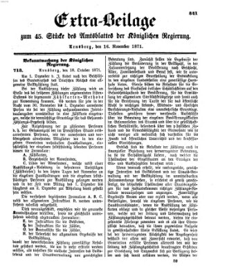 Amtsblatt für den Regierungsbezirk Arnsberg Donnerstag 16. November 1871