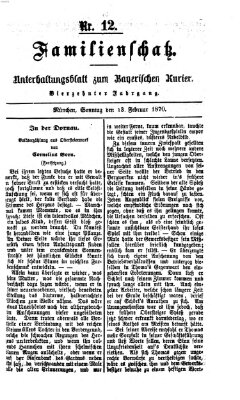 Familienschatz (Bayerischer Kurier) Sonntag 13. Februar 1870