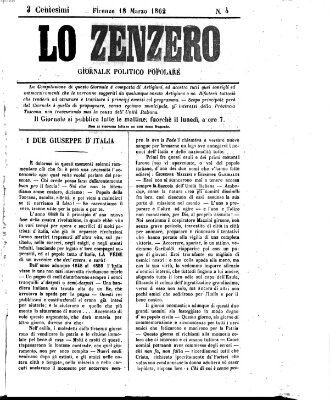 Lo Zenzero Dienstag 18. März 1862