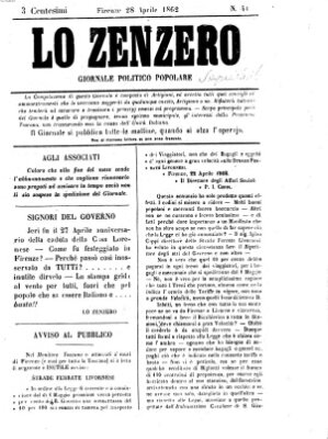 Lo Zenzero Montag 28. April 1862
