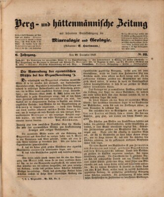 Berg- und hüttenmännische Zeitung Mittwoch 29. Dezember 1847