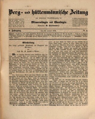 Berg- und hüttenmännische Zeitung Mittwoch 31. Januar 1849