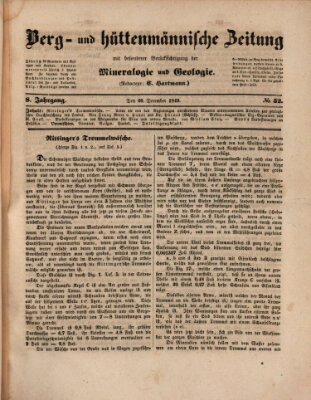 Berg- und hüttenmännische Zeitung Mittwoch 26. Dezember 1849