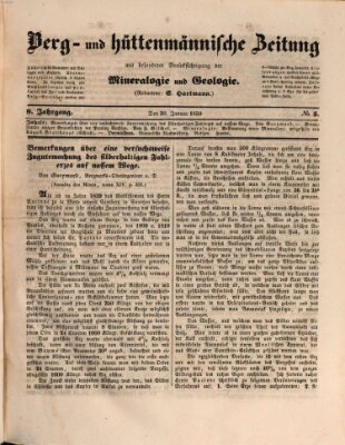 Berg- und hüttenmännische Zeitung Mittwoch 30. Januar 1850
