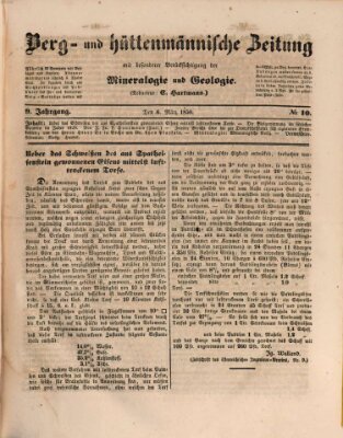 Berg- und hüttenmännische Zeitung Mittwoch 6. März 1850