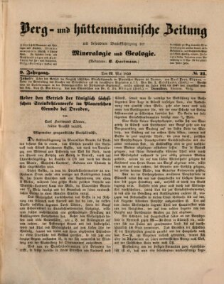 Berg- und hüttenmännische Zeitung Mittwoch 22. Mai 1850