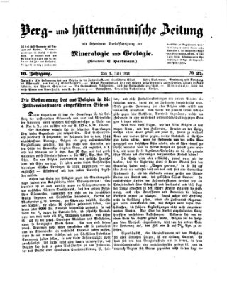 Berg- und hüttenmännische Zeitung Mittwoch 2. Juli 1851