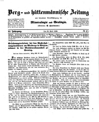 Berg- und hüttenmännische Zeitung Mittwoch 21. April 1852