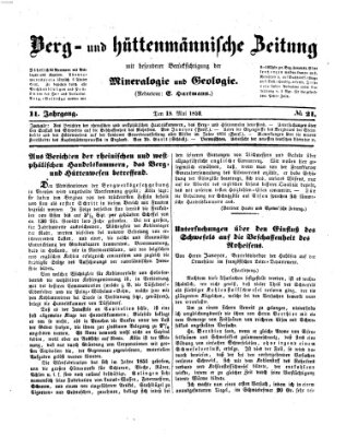 Berg- und hüttenmännische Zeitung Mittwoch 19. Mai 1852