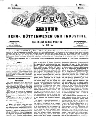 Der Berggeist Dienstag 9. März 1858
