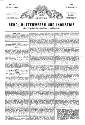 Der Berggeist Dienstag 9. September 1862