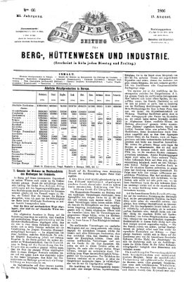 Der Berggeist Freitag 17. August 1866