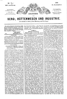 Der Berggeist Freitag 24. September 1869