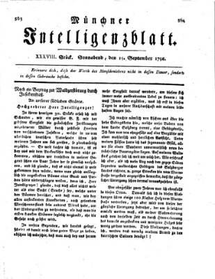 Münchner Intelligenzblatt Samstag 15. September 1798