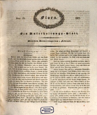 Flora (Baierische National-Zeitung) Donnerstag 1. Februar 1827