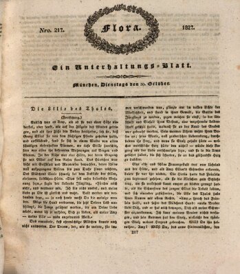 Flora (Baierische National-Zeitung) Dienstag 30. Oktober 1827