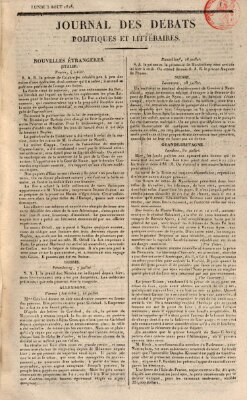 Journal des débats politiques et littéraires Montag 3. August 1818