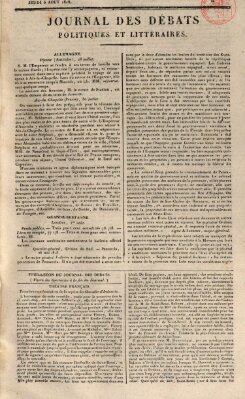 Journal des débats politiques et littéraires Donnerstag 6. August 1818