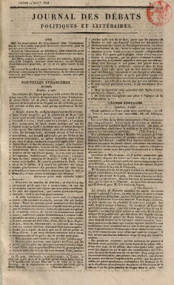 Journal des débats politiques et littéraires Montag 10. August 1818