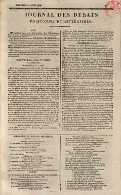 Journal des débats politiques et littéraires Mittwoch 26. August 1818